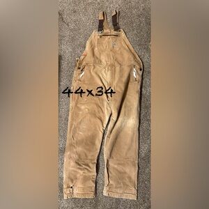 Carhartt Brown Work Bibs